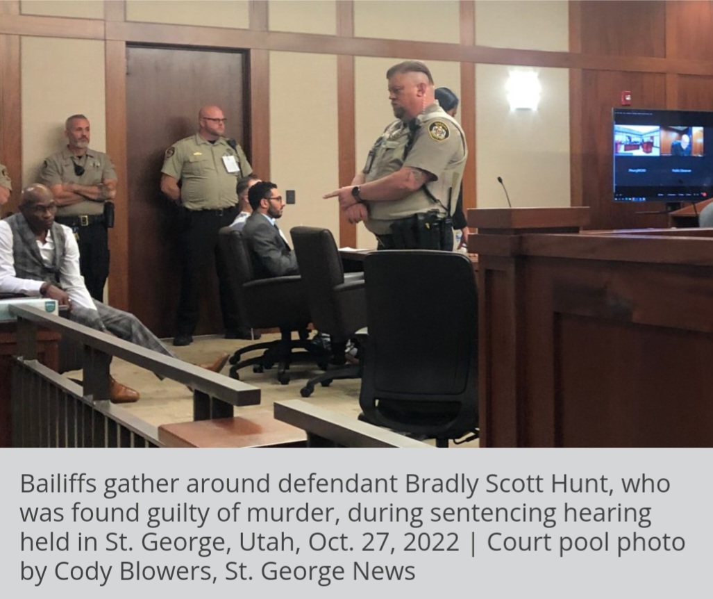Christian Warmsley in the courtroom during the Bradley Hunt murder trial