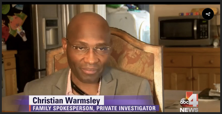 Christian Warmsley. Heisler Family Spokesperson, Private Investigator